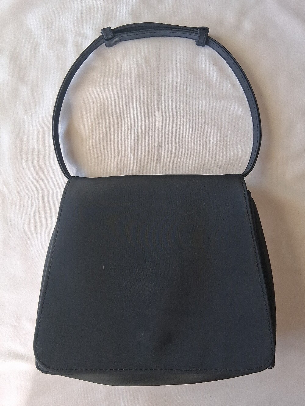 Vintage Avon- 100% PVC Black Purse With Adjustable Strap And Mirror.